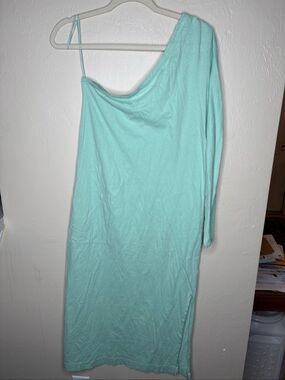 FB Beach Fresh Produce Women's Seafoam Green Maxi Beach Cover-Up Asymetrical One